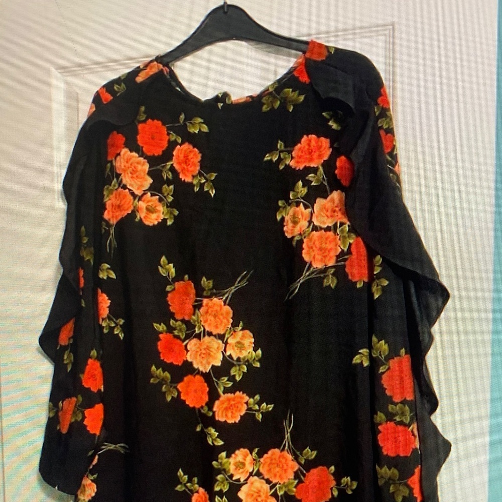 Floral Black Mini Dress